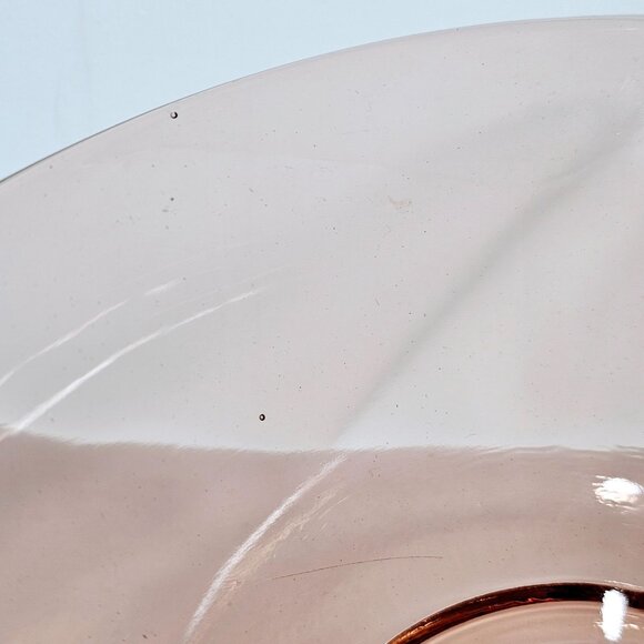 Imperial Glass Double Scroll Pink Bowl 10" vtg oval centerpiece - Picture 6 of 11